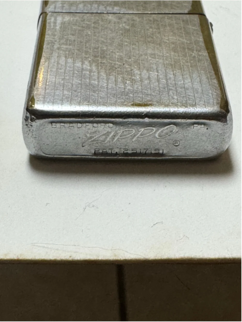 1950-1957 Zippo Lighter Silver Striped - Patent 2517191